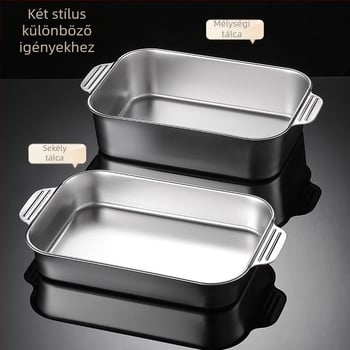 Indukciós főzőlaphoz rozsdamentes acél halsütő serpenyő — négyzet alakú, elektroplatolt bevonattal, multifunkcionális grill serpenyő könnyen tisztítható és korrózióálló