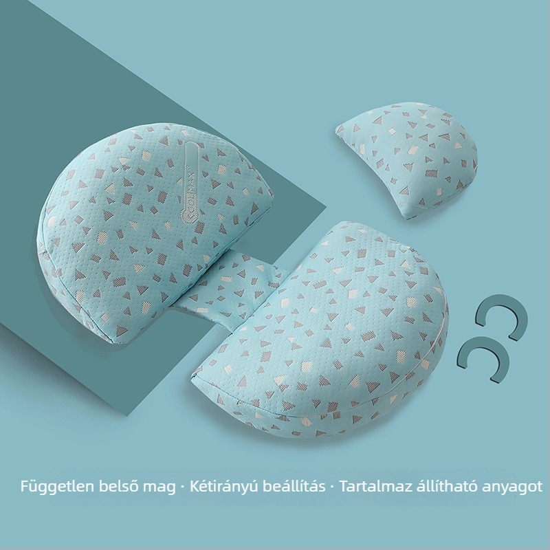 Blue Love Flower kismama U-alakú párna — forma: U, mag: 100% pamut, súly: 1.05–1.50 kg, ideális a teljes terhességre