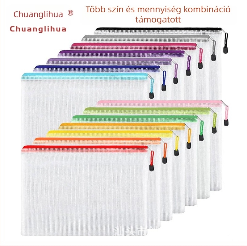 Chuanglihua PVC hálós zipzáros táska rekeszekkel