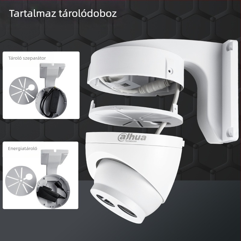 Beltéri kupolás kamera tartó, beépített kábelcsatornával, műanyagból