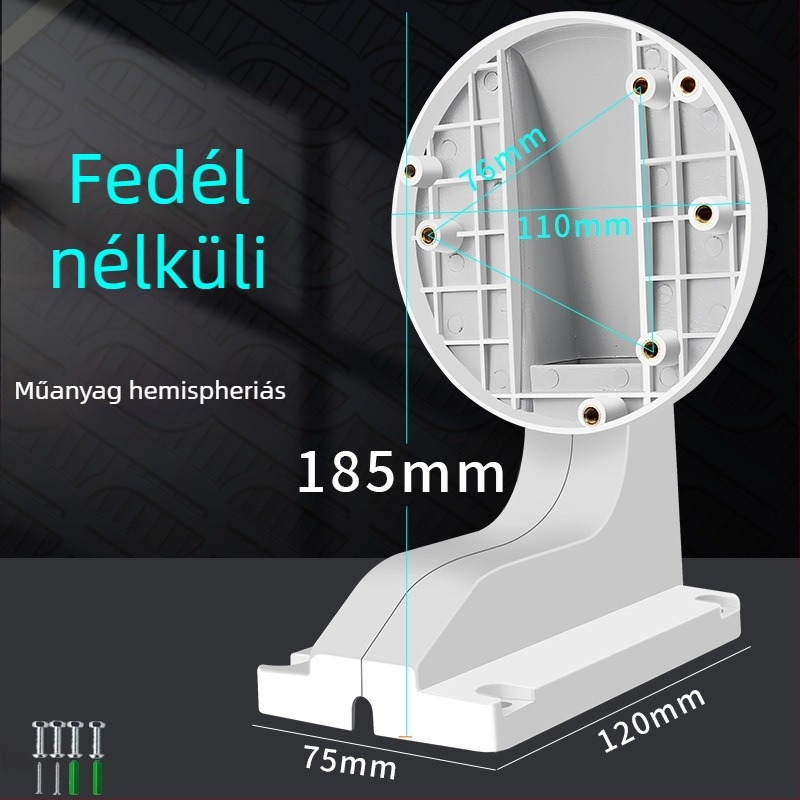 Beltéri kupolás kamera tartó, beépített kábelcsatornával, műanyagból