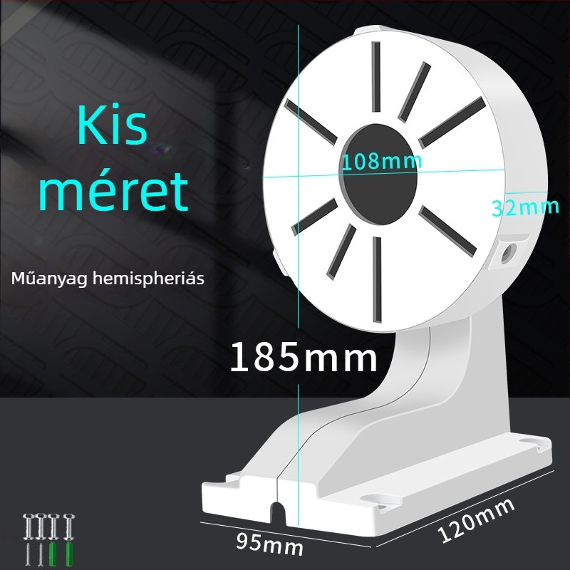 Beltéri kupolás kamera tartó, beépített kábelcsatornával, műanyagból