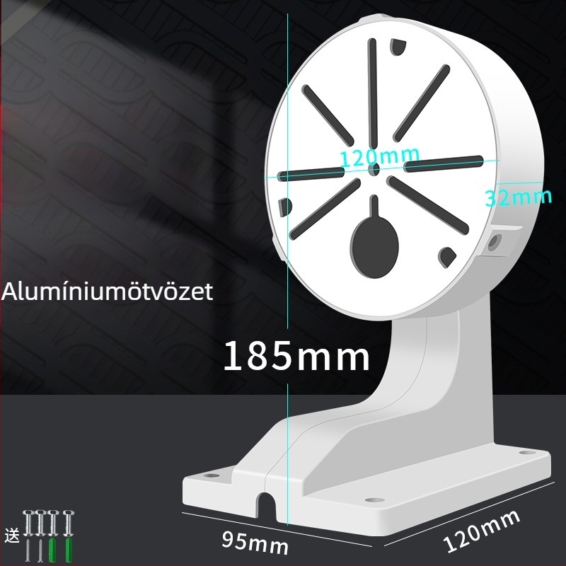 Beltéri kupolás kamera tartó, beépített kábelcsatornával, műanyagból