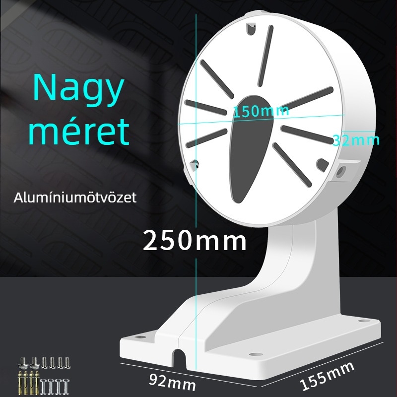 Beltéri kupolás kamera tartó, beépített kábelcsatornával, műanyagból