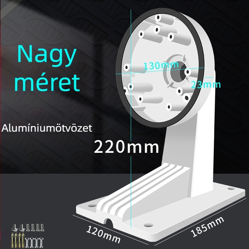 Beltéri kupolás kamera tartó, beépített kábelcsatornával, műanyagból