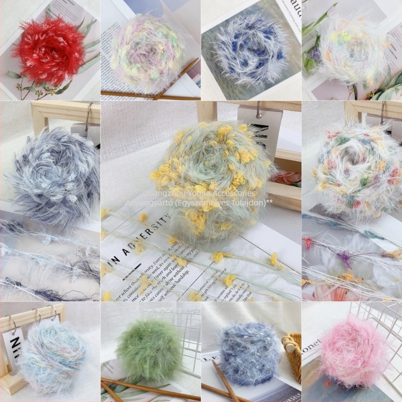 Youjia kézi horgoláshoz való fonalgolyó — hosszú szálú gyapjúkeverék, alkalmas sálak és sapkák készítéséhez, Cikkszám 974631204622, Termékazonosító YJ, Feldolgozási technológia YJ, Bevezetés 2025 tél