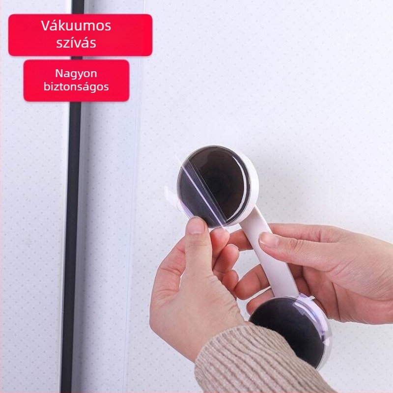 Üveg tolóajtó fogantyú szívócsészével, fúrás nélkül, modell 020, műanyag, modern minimalizmus