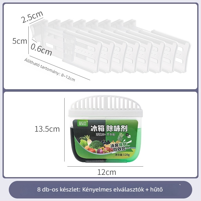 Hűtőszekrény elválasztó – oldalsó panel, függőleges osztó, állítható műanyag panel, moduláris konfiguráció