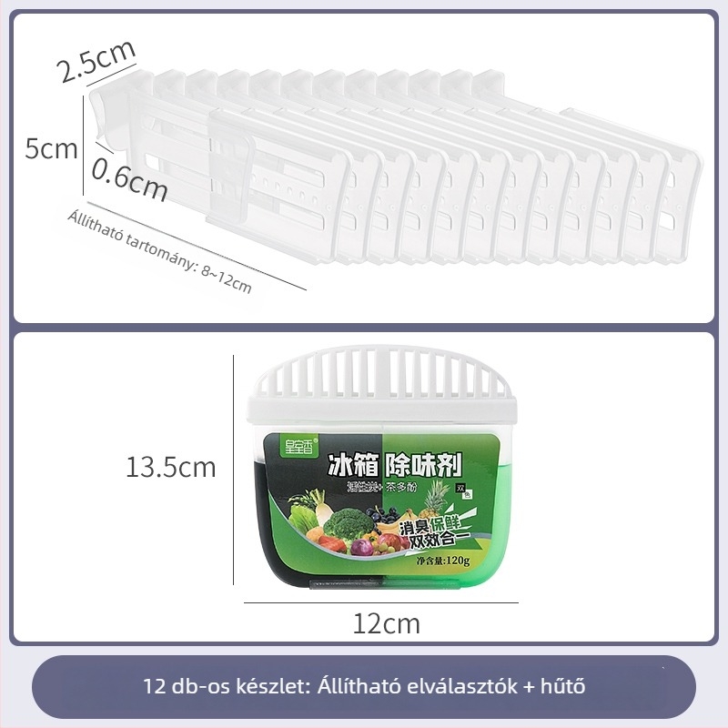 Hűtőszekrény elválasztó – oldalsó panel, függőleges osztó, állítható műanyag panel, moduláris konfiguráció