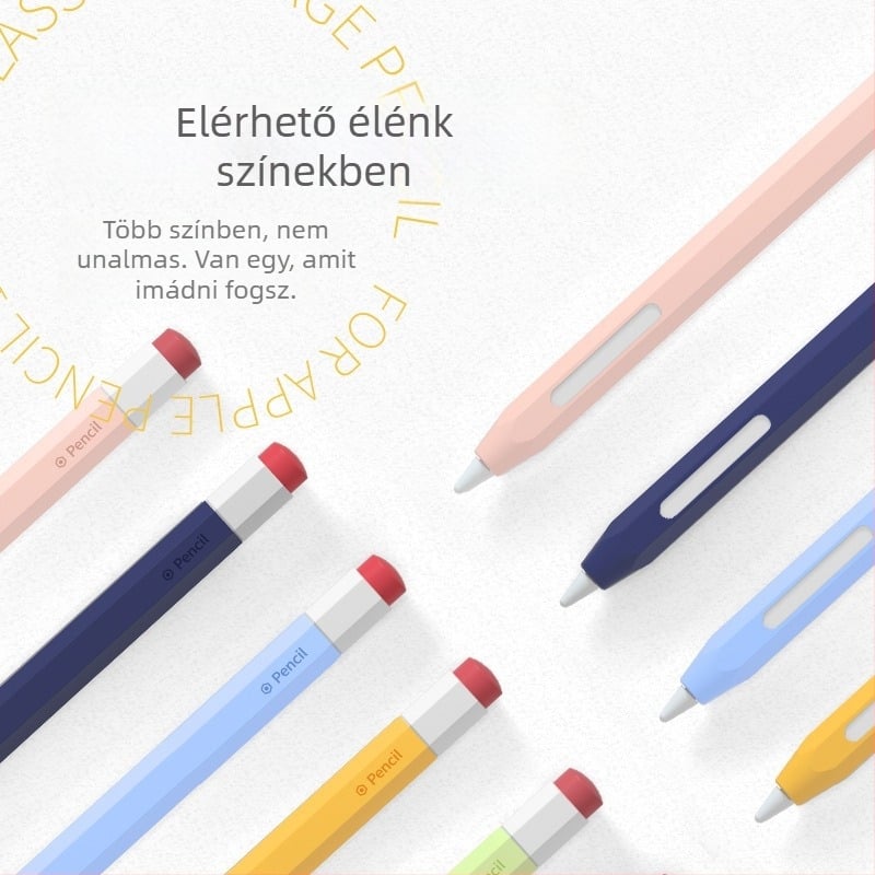 Apple Pencil (1-2 generáció) szilikon védőtok - gurulás elleni védelem, ütésálló, csúszásmentes