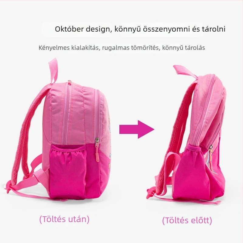 Gyerekek hátizsákja egyszarvú mintával, Oxford anyag, légáteresztő, ultra könnyű, légpárnás vállpántok