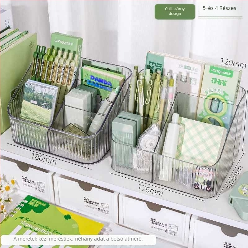 Átlátszó akril tolltartó nagy kapacitással — íróasztali szervező gyerekeknek, ajándék osztálytársnak (karácsony)