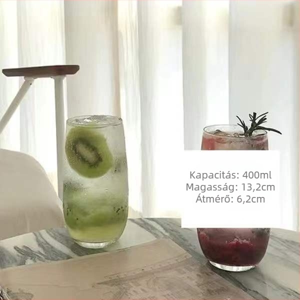 Hőálló üveg pohár – Nordic stílus, szívószallal, hordozható, egylétegű