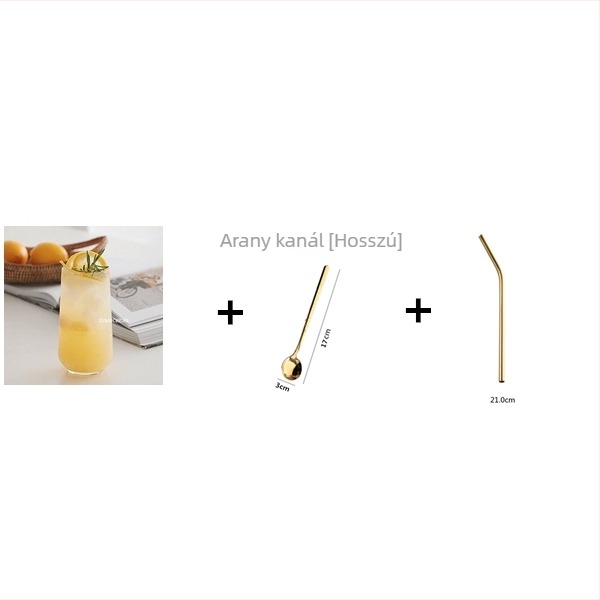 Hőálló üveg pohár – Nordic stílus, szívószallal, hordozható, egylétegű