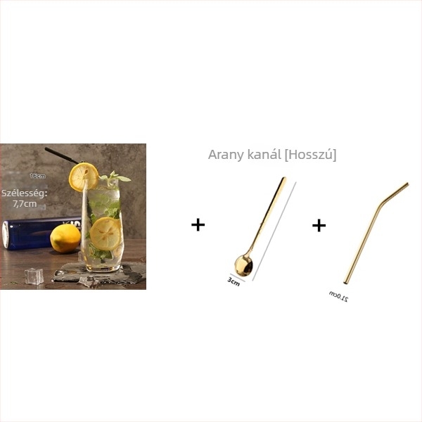 Hőálló üveg pohár – Nordic stílus, szívószallal, hordozható, egylétegű