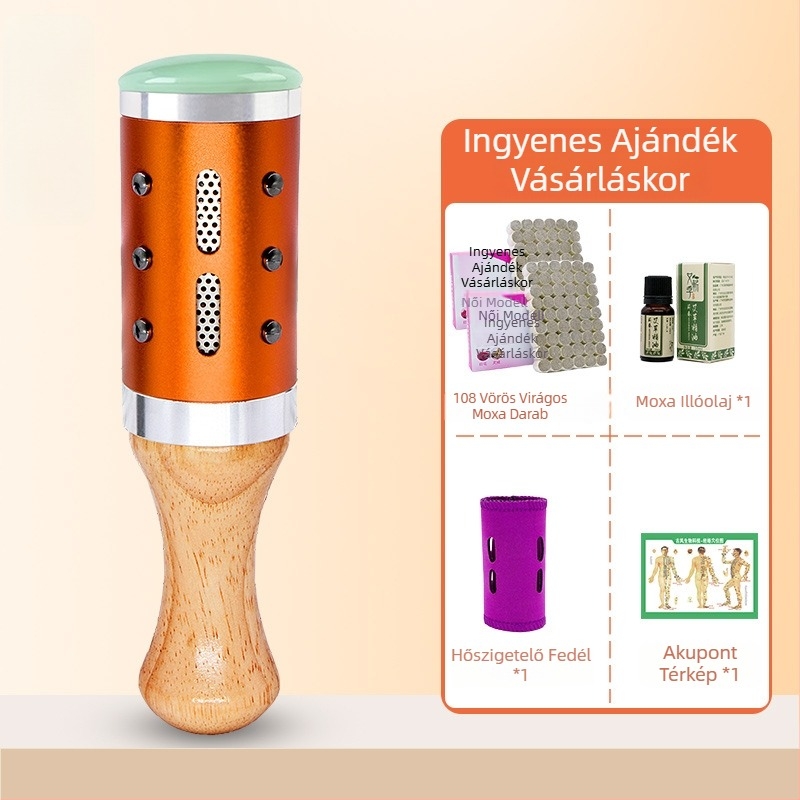 Masszázs pálca / masszázs kalap – hordozható eszköz jáde+fém+fa, Yu xi tang márka, 300 g, edzéshez és szépségápoláshoz