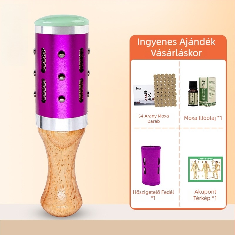 Masszázs pálca / masszázs kalap – hordozható eszköz jáde+fém+fa, Yu xi tang márka, 300 g, edzéshez és szépségápoláshoz