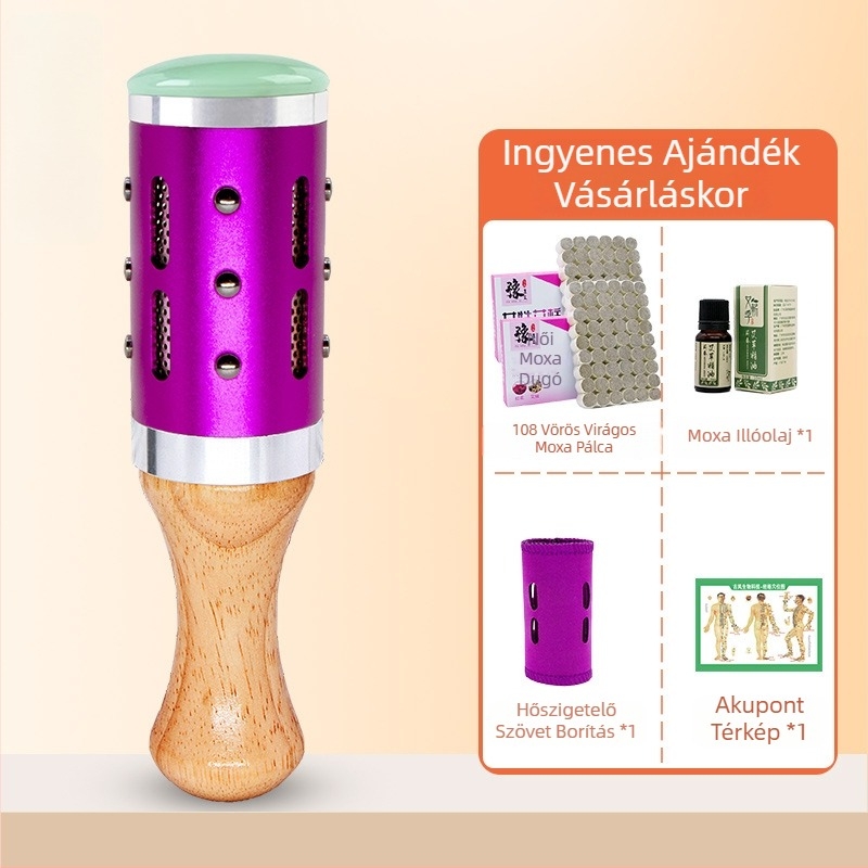 Masszázs pálca / masszázs kalap – hordozható eszköz jáde+fém+fa, Yu xi tang márka, 300 g, edzéshez és szépségápoláshoz