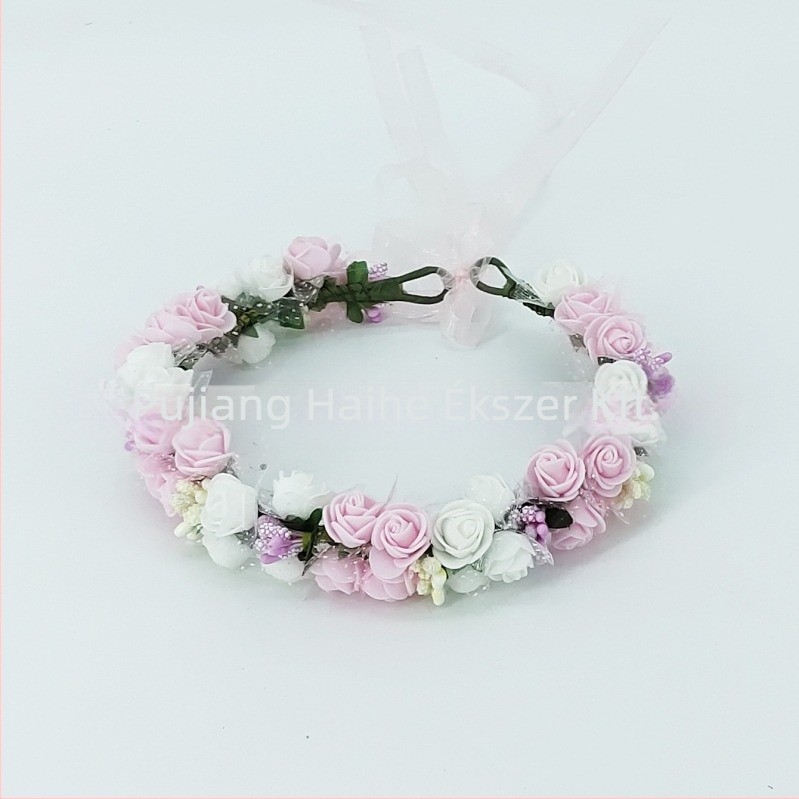 Kézzel készített fejpánt PE virág díszítéssel – koreai stílus, friss és édes, nőknek