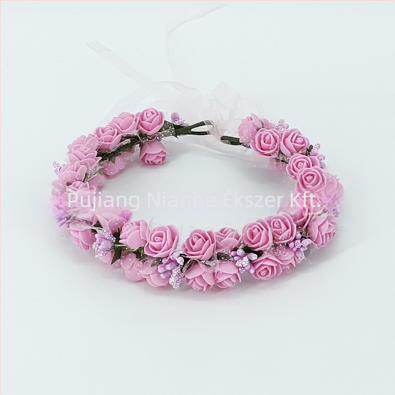Kézzel készített fejpánt PE virág díszítéssel – koreai stílus, friss és édes, nőknek