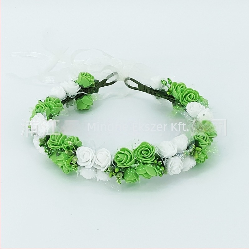 Kézzel készített fejpánt PE virág díszítéssel – koreai stílus, friss és édes, nőknek