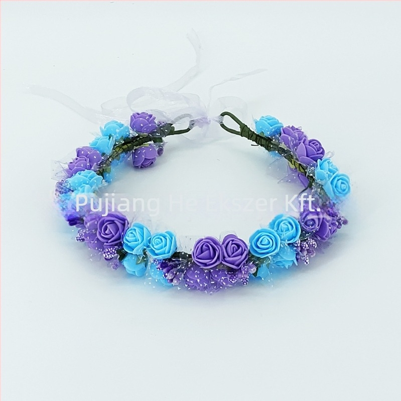 Kézzel készített fejpánt PE virág díszítéssel – koreai stílus, friss és édes, nőknek