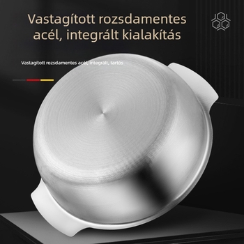 Rozsdamentes acél leveses fazék 400-as sorozat, kapacitás 1,1–2 L, tapadásmentes felülettel, üvegfedővel, minden típusú tűzhelyhez
