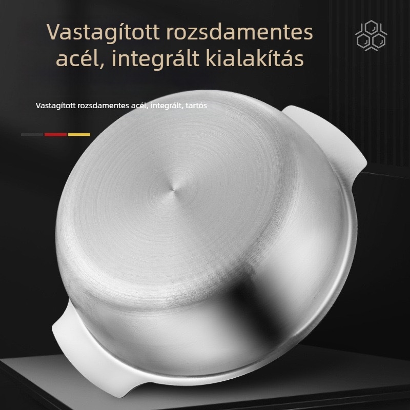 Rozsdamentes acél leveses fazék 400-as sorozat, kapacitás 1,1–2 L, tapadásmentes felülettel, üvegfedővel, minden típusú tűzhelyhez