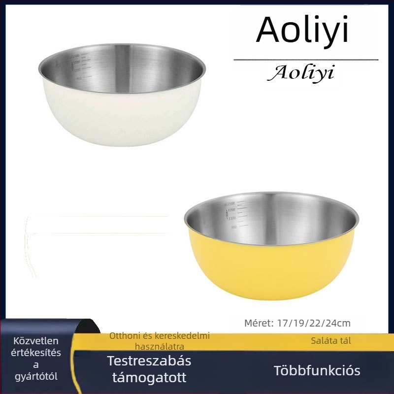 Koreai stílusú rozsdamentes acél salátatál Olliyi – Anyag: rozsdamentes acél; Konyhai és kereskedelmi használat; Kreatív irányzat; Eredet Guangdong