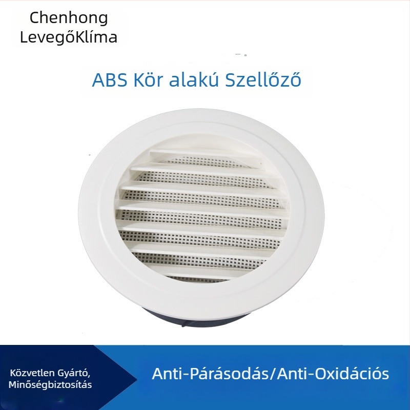 ABS korong alakú légkivezető hálóval, szúnyog elleni kialakítással központi klímához
