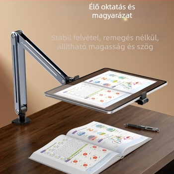 Kettős telefon- és tabletatartó 360° forgással, összecsukható, éjjeliszekrényhez és magas szögben állítható