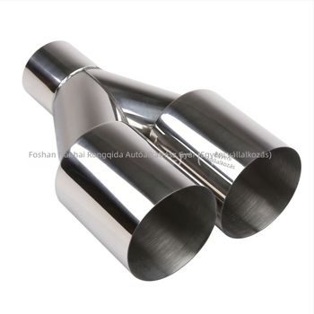 DTOUCH rozsdamentes acél kipufogócső, Y-típusú, módosítás 1-hoz 2-hez, négy kimenetű kettős kipufogó, univerzális