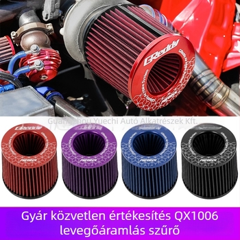 Gombafejű levegőszűrő Qx1006, 100 mm beszívócsőátmérő és 100 mm kimeneti átmérő, univerzális illeszkedés