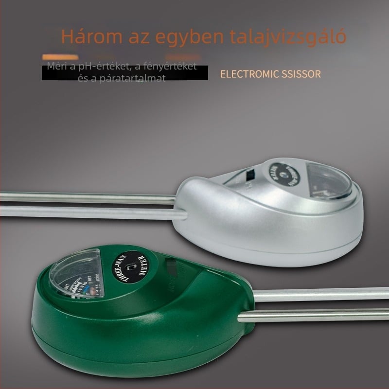 Talajtester 3-in-1: nedvesség, pH és tápanyag mérő virágok és cserepes növények számára
