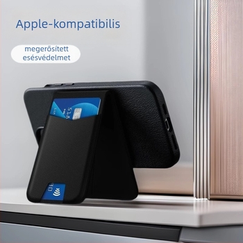 Vezeték nélküli mágneses kártyatartó pontos helymeghatározással – iOS-kompatibilis, bőr + rozsdamentes acél, 170mAh, USB 3.0, anti-vesztés és hordozható telefon-tartó