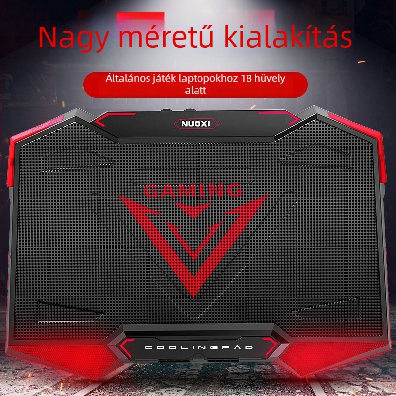 Notebook hűtő | Fém hálózatos kialakítás | Hűtőventilátor | 5-fokozatú ventilátor-beállítás | Kompatibilis notebook, ultrabook, Playbook