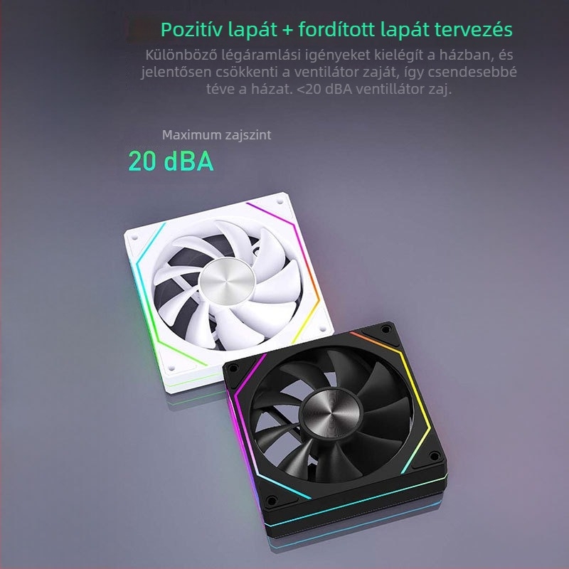 Prism 5Pro házventilátor ARGB csendes (hidraulikus csapágy, 600-1500 RPM, 20 dB(A), 4-pin PWM, ARGB 5V 3-pin)
