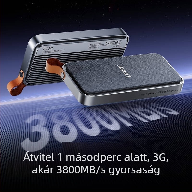Lexar E750 USB4 NVMe M.2 külső SSD-ház Thunderbolt 4-támogatással, akár 8 TB-ig