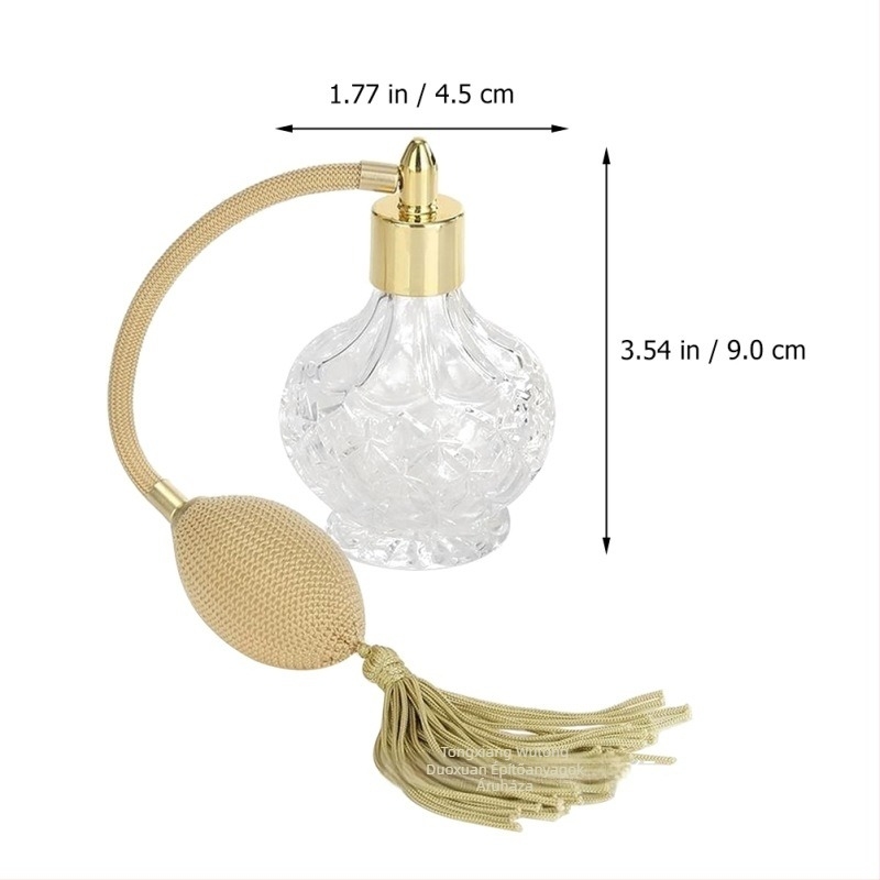 Újratölthető üvegparfümös üveg hosszú permetező pumpával, kristályos felülettel