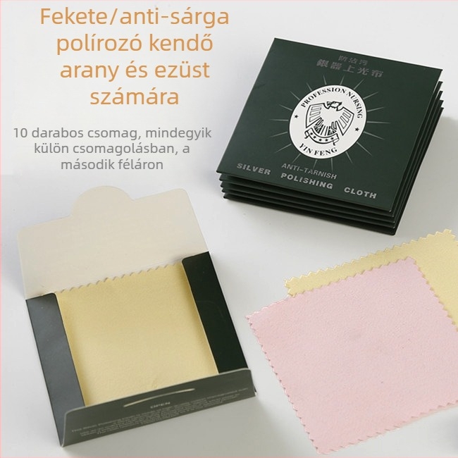 Ezüst tisztító és polírozó kendő ékszerekhez és ezüst evőeszközökhöz