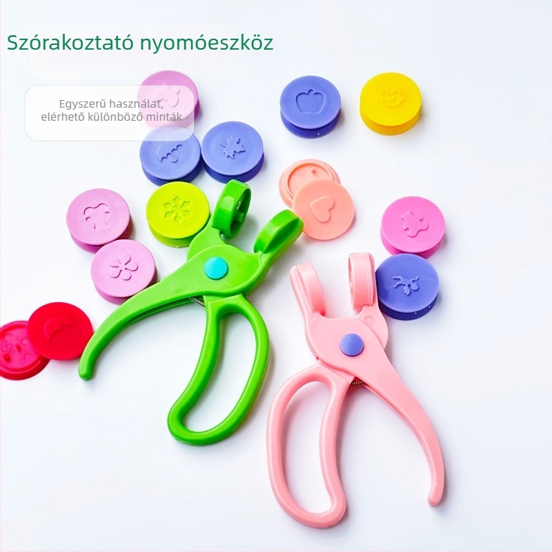 Gyerekeknek embossing pecsétkészlet - DIY kézműves foglalkozások óvodához és naplóhoz - ABS anyag