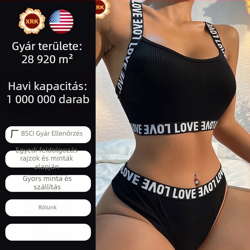 Sportos melltartó szett – 3/4 kosár, vékony formázott kosár, rögzített dupla vállpántok, nyomtatott minta