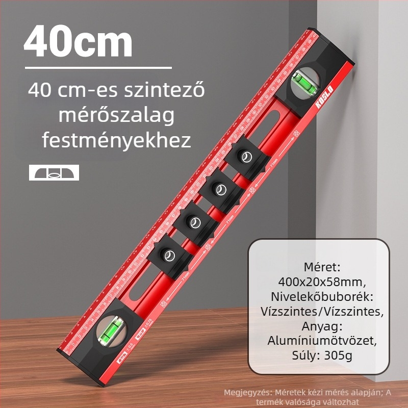 Cassio Kép felakasztásához való vízszintmérő, nagy pontosságú, többfunkciós eszköz otthonra és az irodába, kiegészítő lyukasztó funkcióval