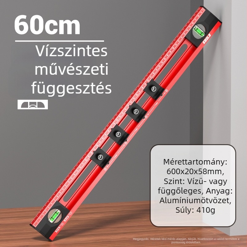 Cassio Kép felakasztásához való vízszintmérő, nagy pontosságú, többfunkciós eszköz otthonra és az irodába, kiegészítő lyukasztó funkcióval