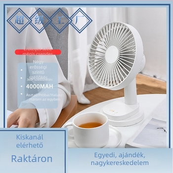 TYD-A5 asztali ventilátor, 3 lapát, USB 5V tápegység, oszcilláló, 2-8 órás időzítő, zaj ≤40 dB
