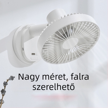 TYD-A5 asztali ventilátor, 3 lapát, USB 5V tápegység, oszcilláló, 2-8 órás időzítő, zaj ≤40 dB