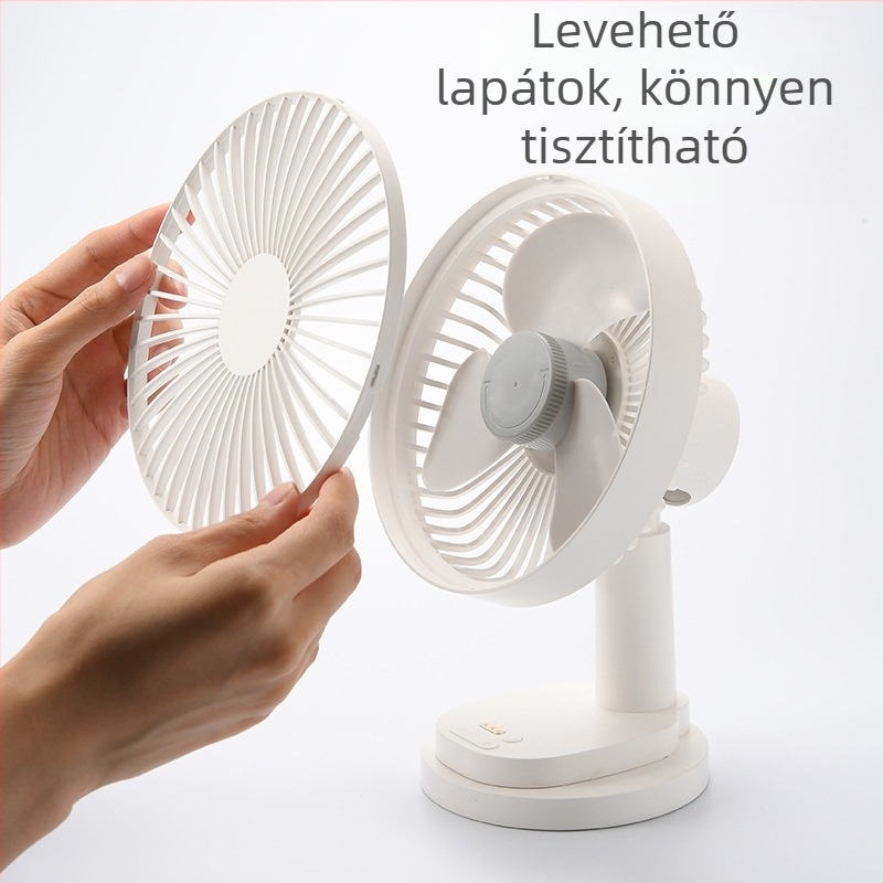 TYD-A5 asztali ventilátor, 3 lapát, USB 5V tápegység, oszcilláló, 2-8 órás időzítő, zaj ≤40 dB