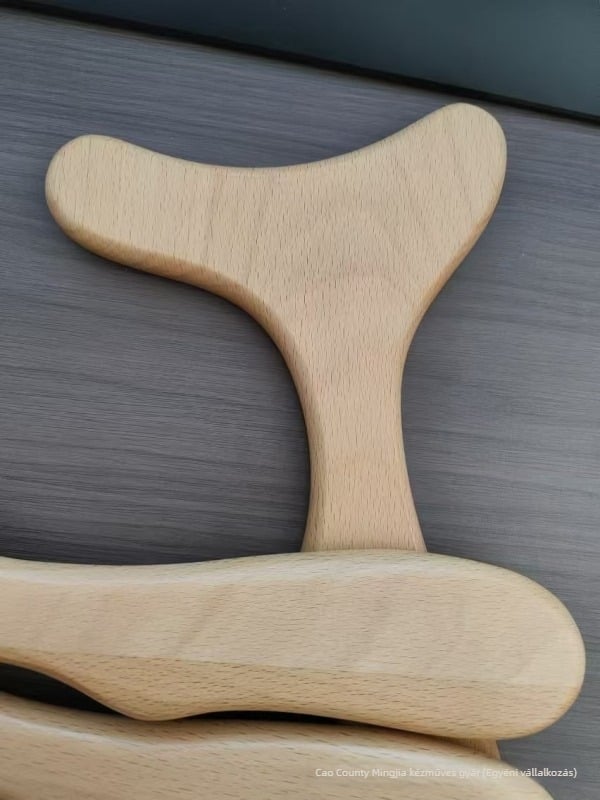 Gua sha fa tábla otthoni fizioterápiához és masszázshoz – tömörfa, alkalmas a lábakra és a nyakra