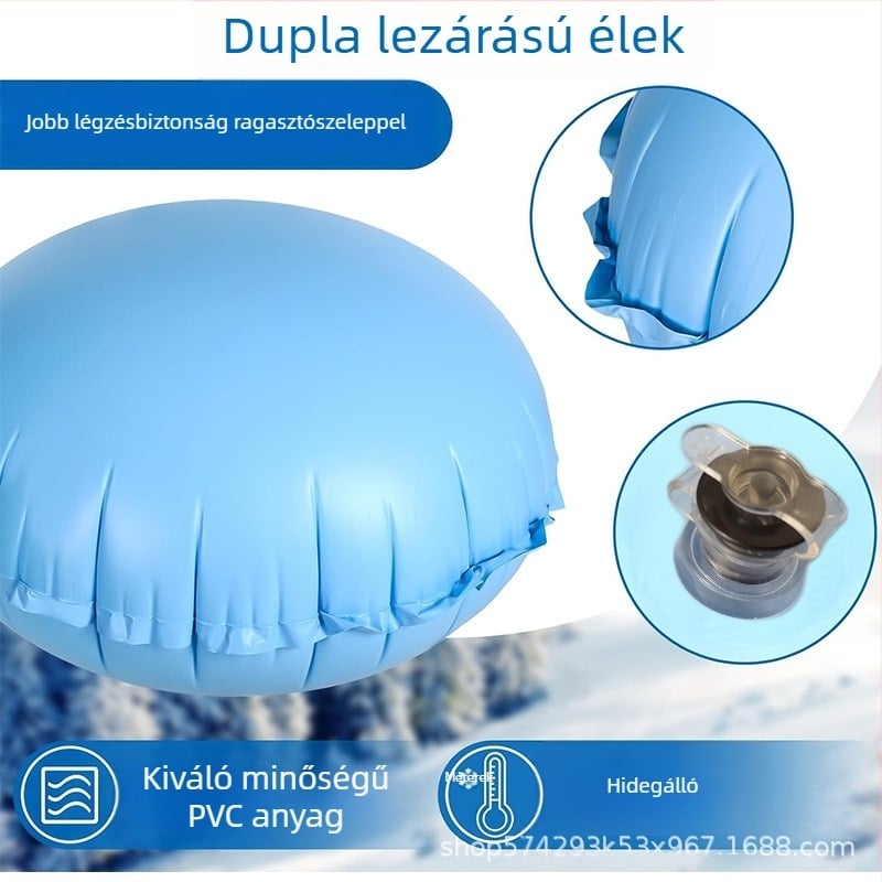 Felfújható medencés párna, kör alakú, PVC, 0,3 mm vastagság, 0,85 kg, felnőtteknek