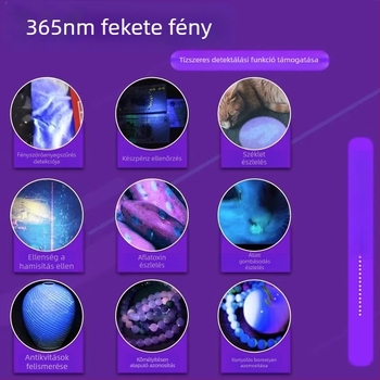 365 nm-es UV zseblámpa jadeit és drágakövek azonosítására fluoreszcenciával, ABS ház, Shatuo Tribe LED, CE tanúsítvány